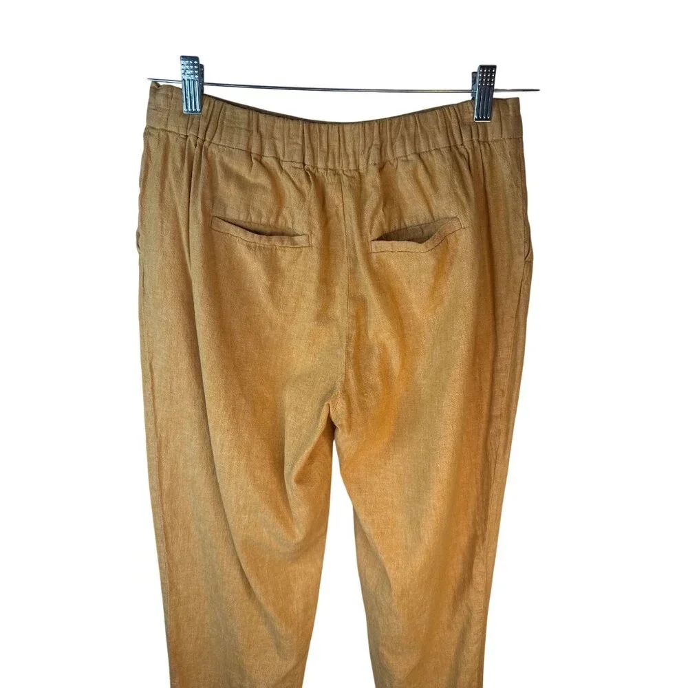 2/$30 Banana Republic Hayden Pant Womens Size 6 Yellow Linen Blend Cropped
